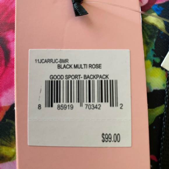 Juicy Couture Black Multi Rose Good Sport Backpack NWT - Picture 14 of 15